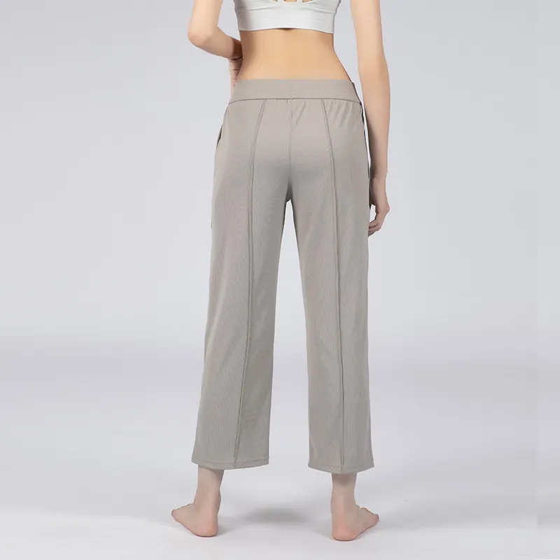 Pantalones de Yoga holgados para mujer, pantalón deportivo de entrenamiento, cintura elástica, pantalón deportivo con bolsillo, 