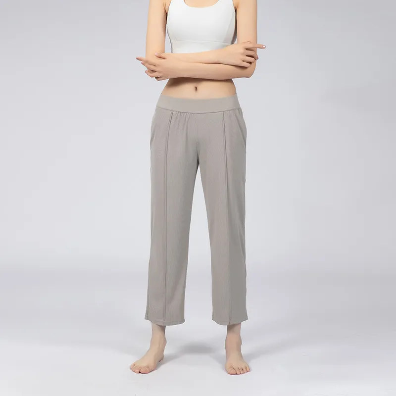 Pantalones de Yoga holgados para mujer, pantalón deportivo de entrenamiento, cintura elástica, pantalón deportivo con bolsillo, 