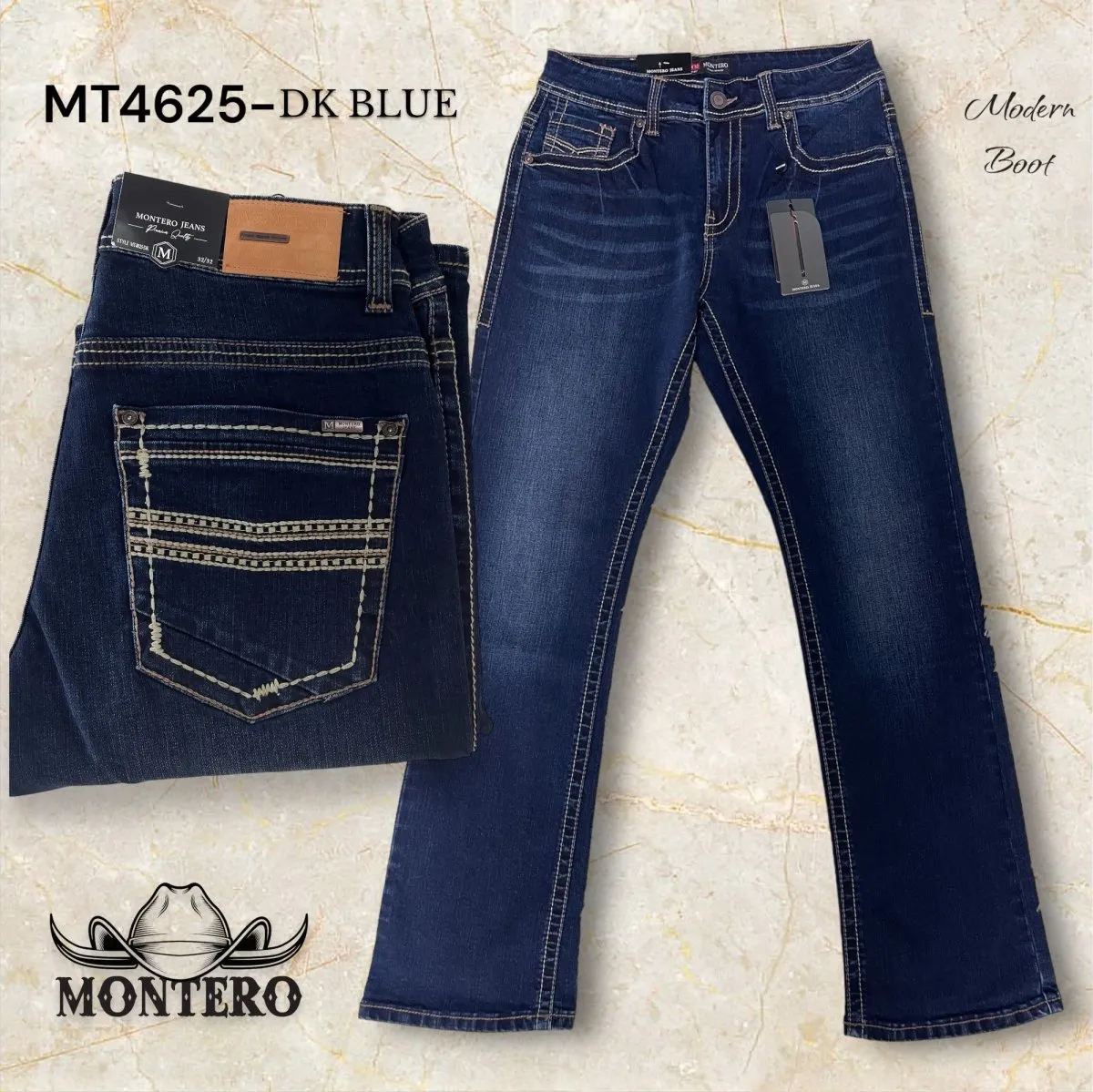 PANTALONES VAQUEROS MONTERO JEANS DE MEZCLILLA STRETCH MODERN BOOT MON4625