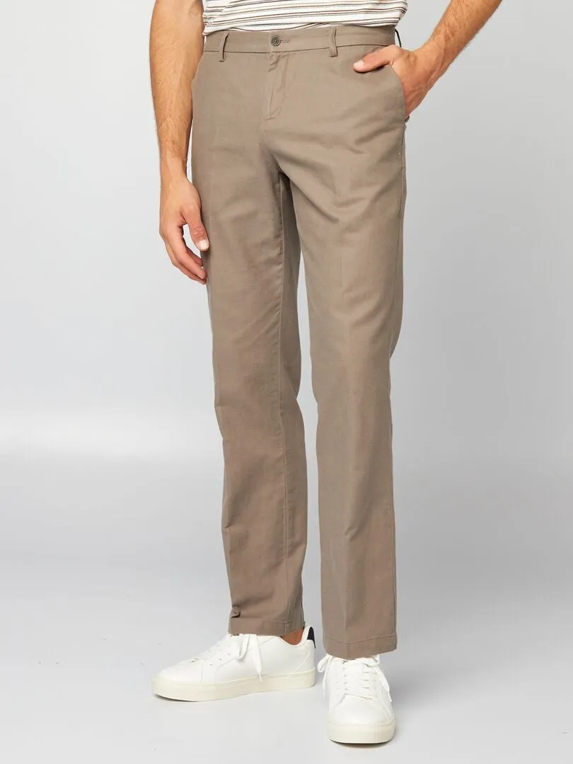 PANTALóN DE TRAJE SLIM  BEIGE