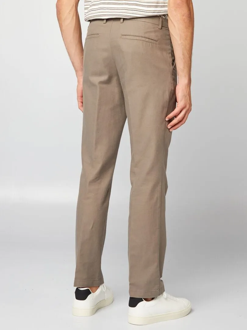 PANTALóN DE TRAJE SLIM  BEIGE