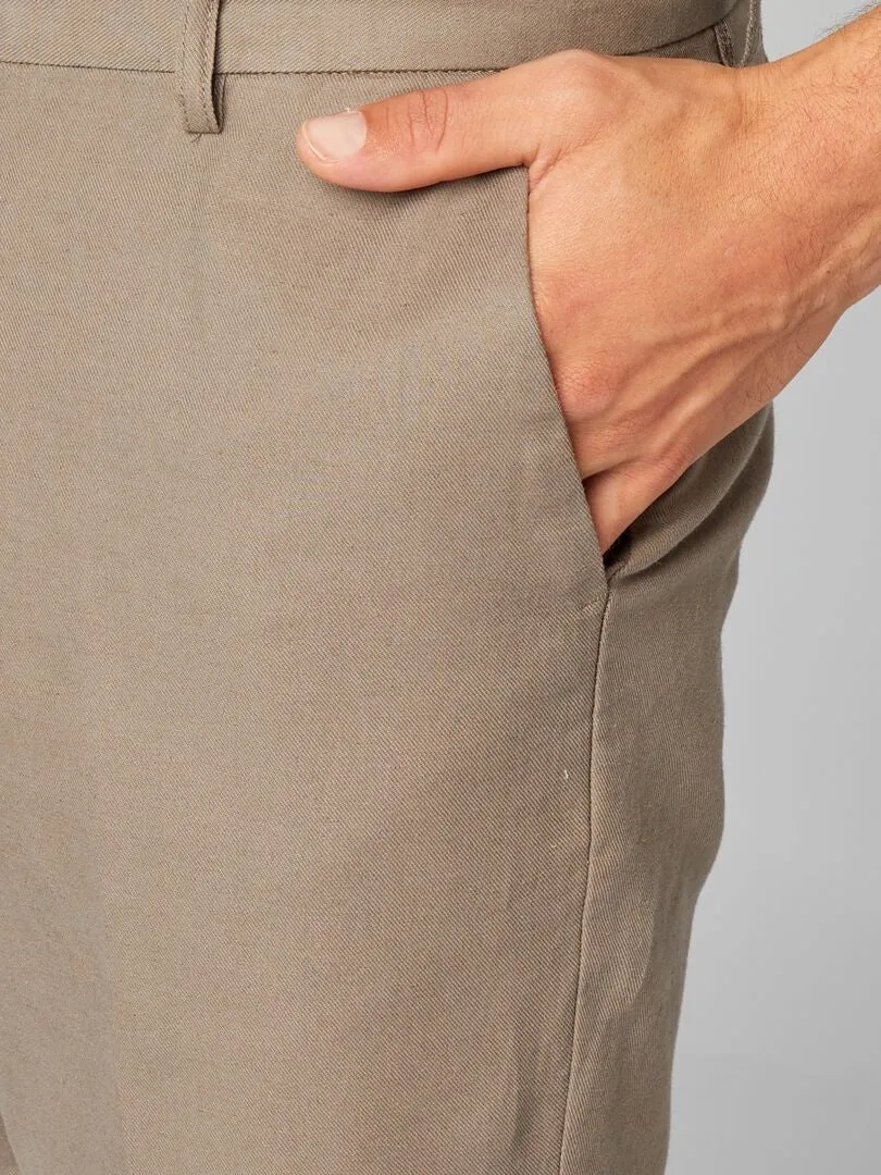 PANTALóN DE TRAJE SLIM  BEIGE