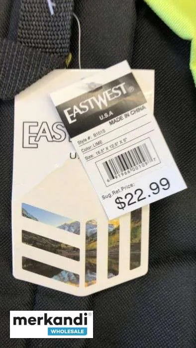 PAQUETE VARIADO A GRANEL DE MOCHILAS EASTWEST  50 PIEZAS EN MúLTIPLES COLORES Y ESTILOS