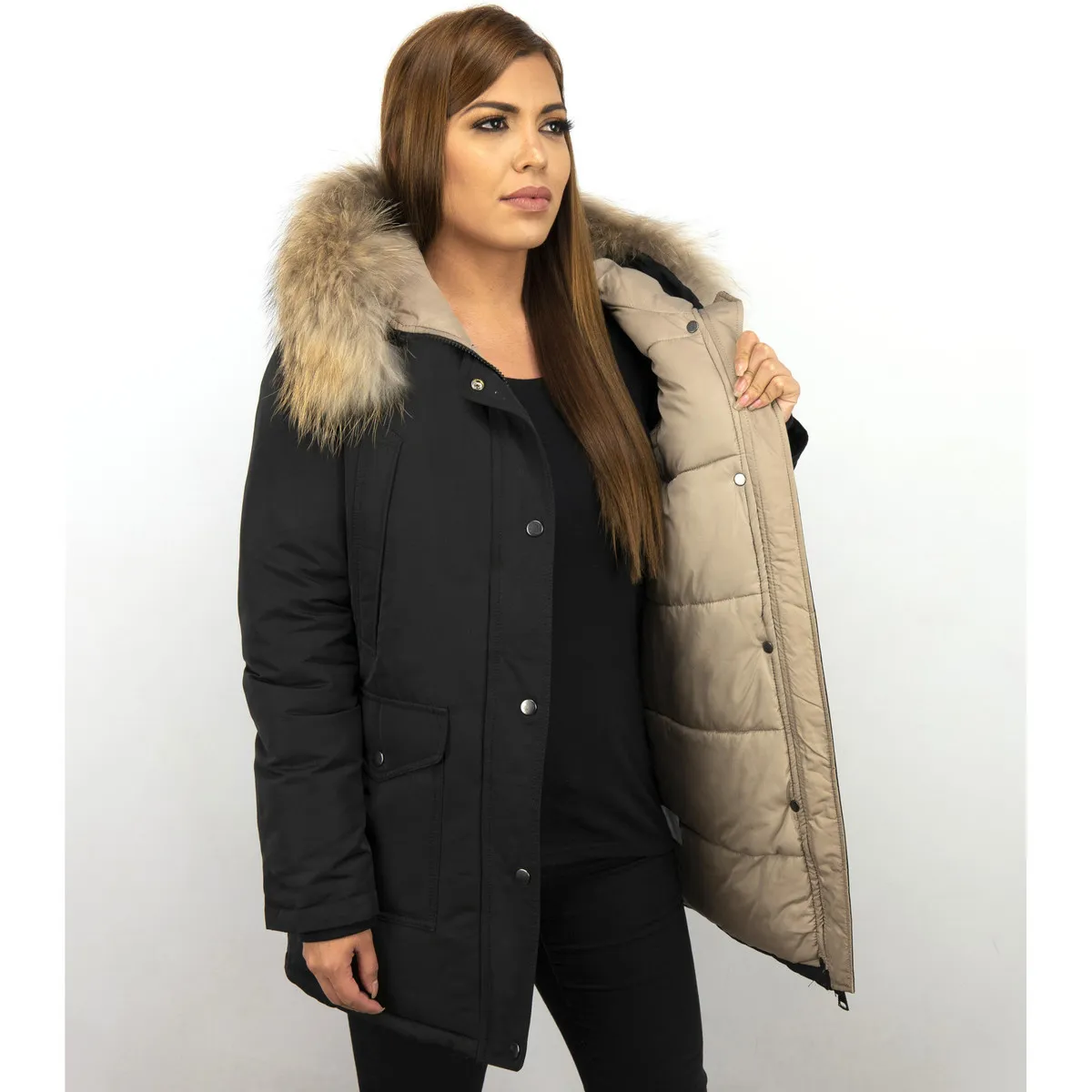 Parkas Mujer Wooly Long De Invierno