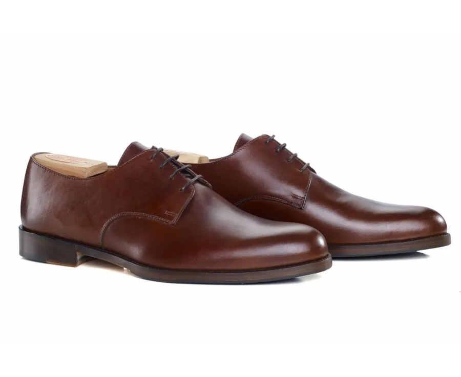 PATINA CHESTNUT DERBY SHOES  RUBBER PAD  DOVER PATIN