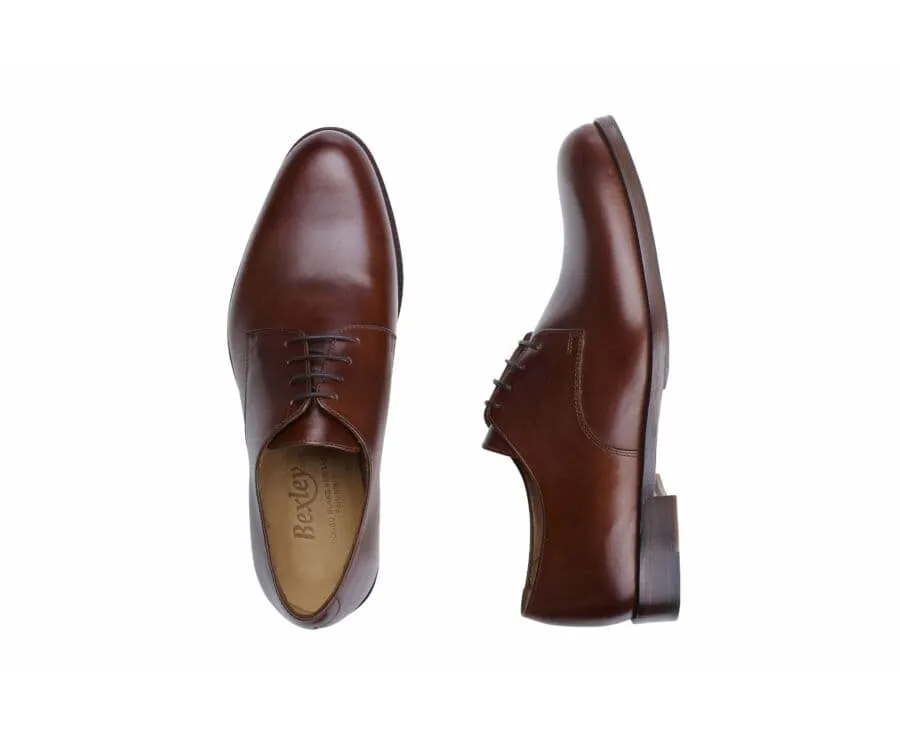 PATINA CHESTNUT DERBY SHOES  RUBBER PAD  DOVER PATIN