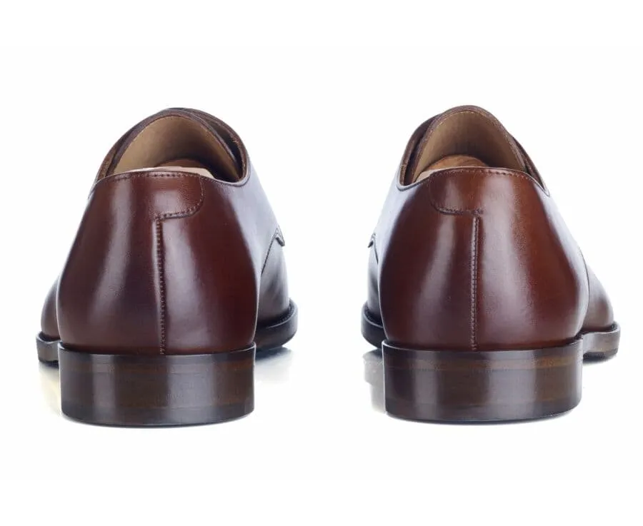 PATINA CHESTNUT DERBY SHOES  RUBBER PAD  DOVER PATIN
