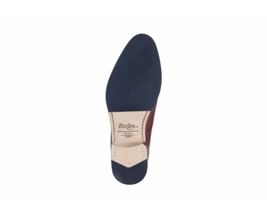 PATINA CHESTNUT DERBY SHOES  RUBBER PAD  DOVER PATIN