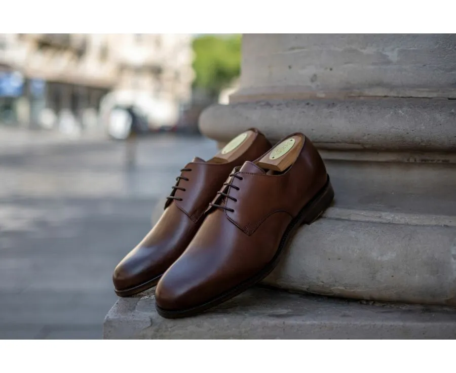 PATINA CHESTNUT DERBY SHOES  RUBBER PAD  DOVER PATIN