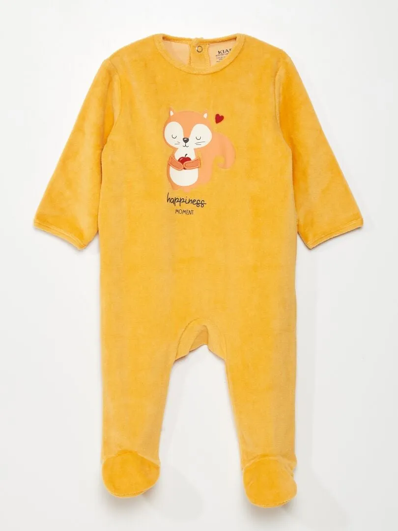 PIJAMA DE TERCIOPELO  AMARILLO