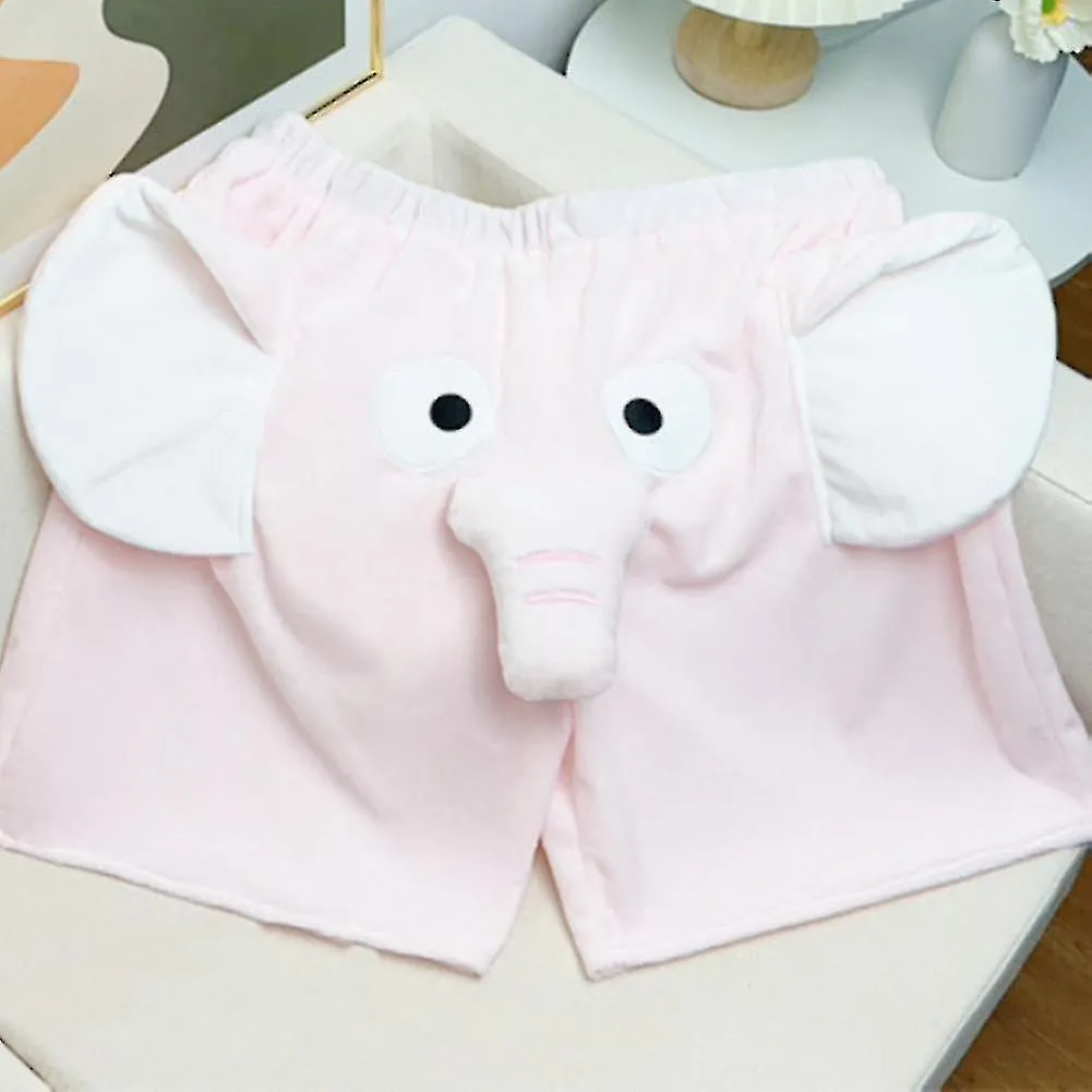 Pijama Pantalones Cortos 3D Orejas Tronco Dibujos Animados Encantador Elefante Suelto Casual Peluche Ropa De Dormir Verano Hombr