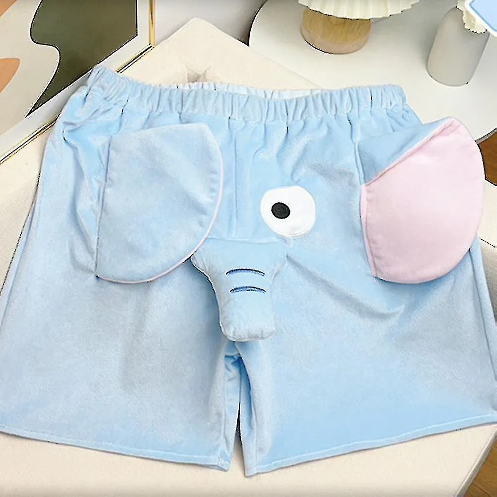 Pijama Pantalones Cortos 3D Orejas Tronco Dibujos Animados Encantador Elefante Suelto Casual Peluche Ropa De Dormir Verano Hombr