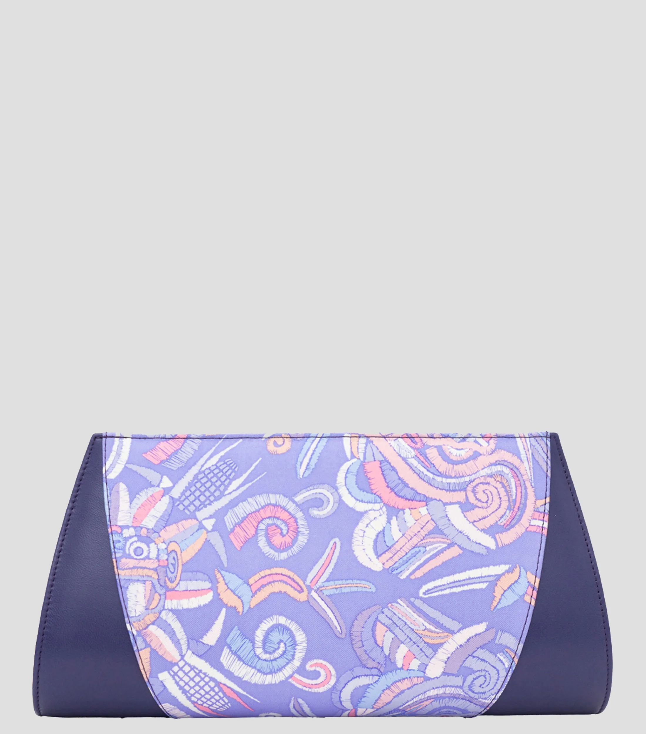 Pineda Covalin Bolso Clutch Quetzalcóatl lila en seda Mujer