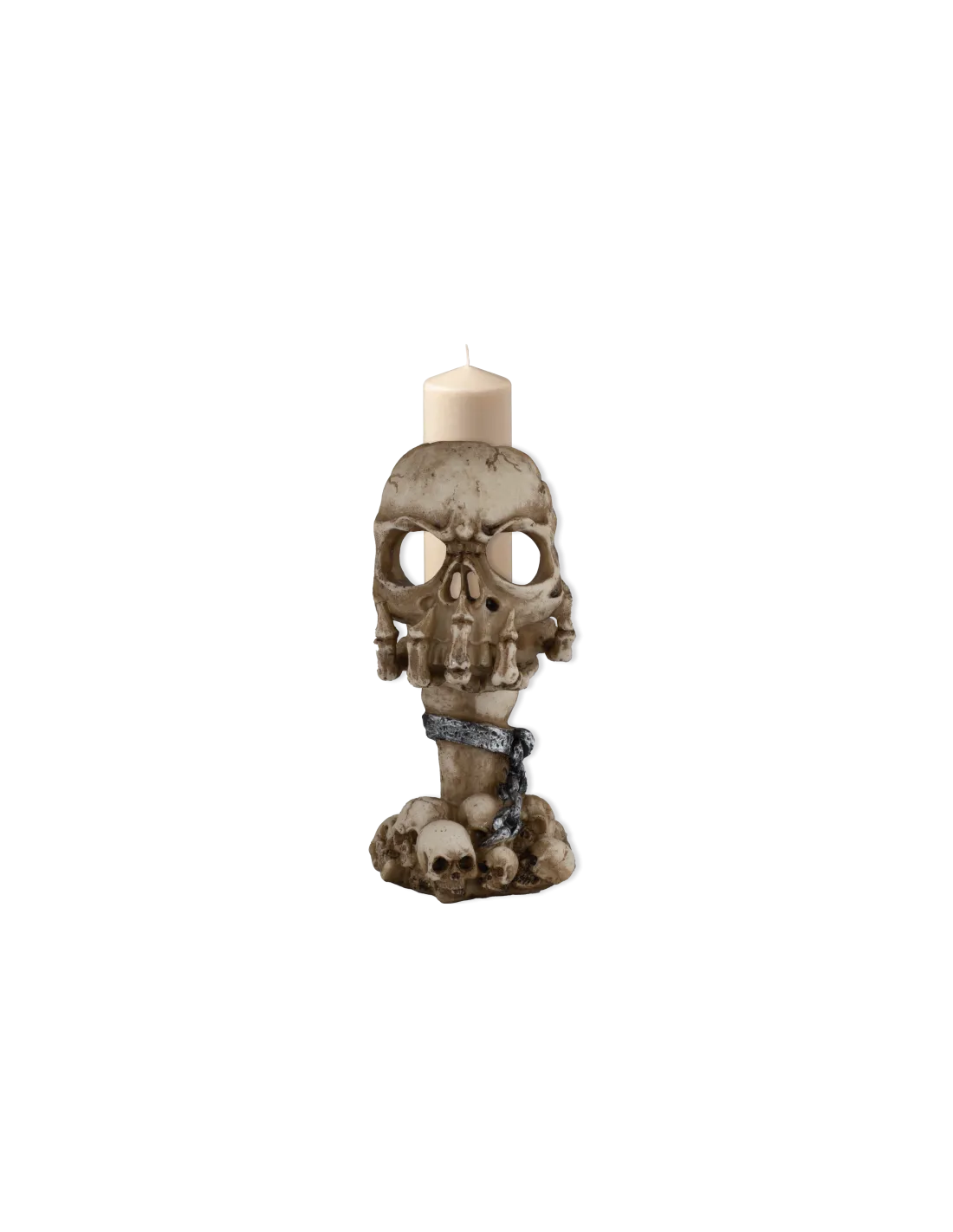 Porta Velas Calavera de resina (16 cm.)