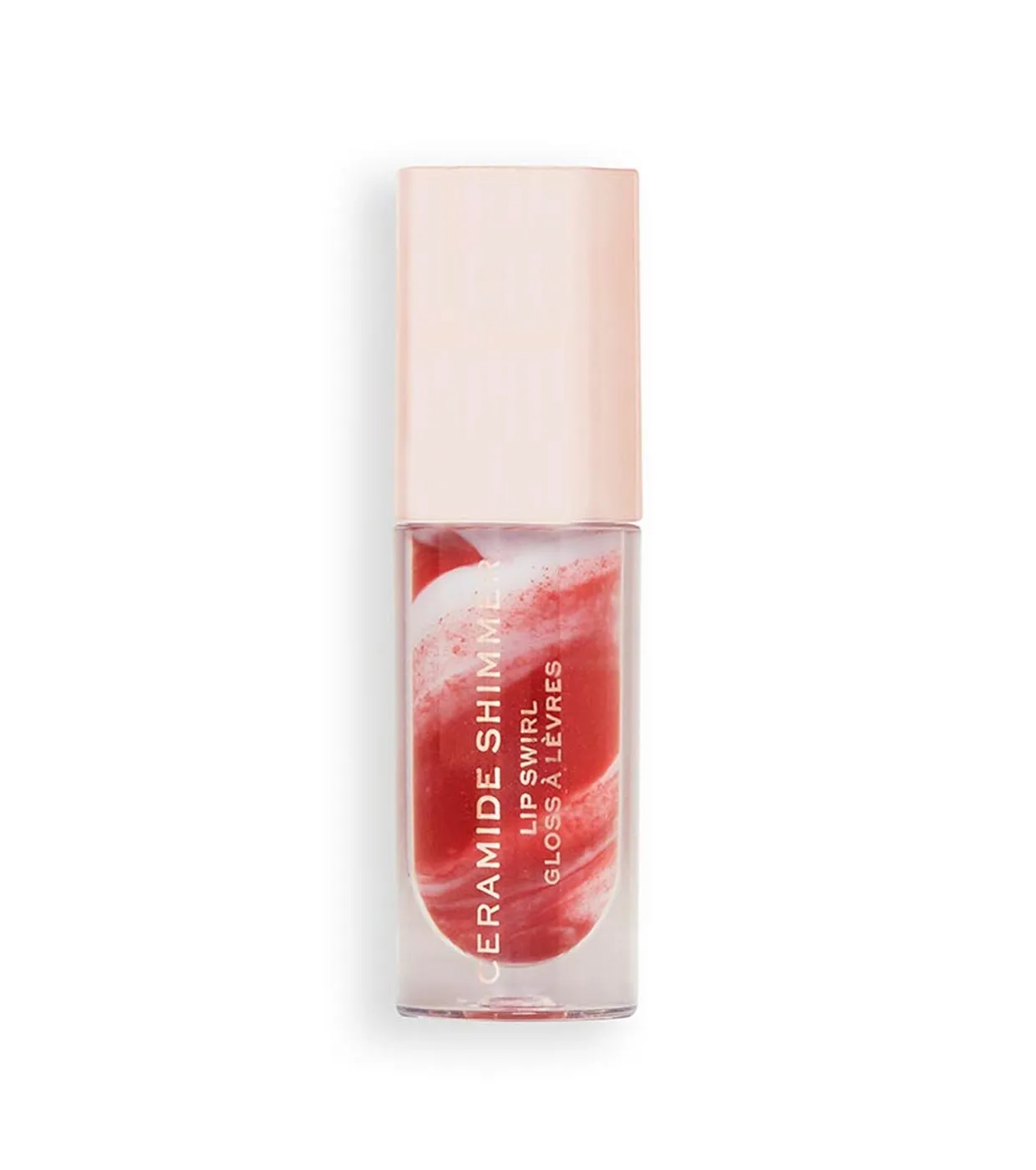 REVOLUTION  BRILLO DE LABIOS CERAMIDE SHIMMER LIP SWIRL  OUT OUT RED