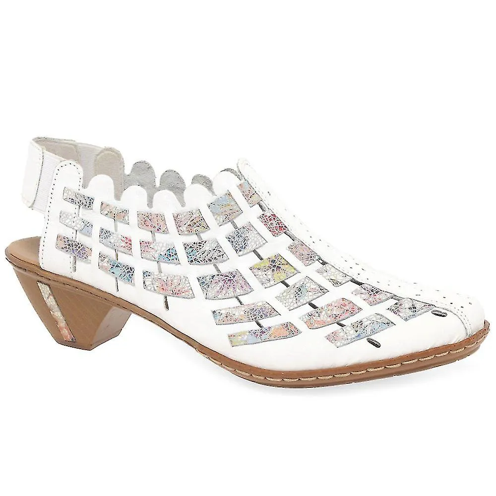 Rieker Sina tejida de cuero zapatos de tacón