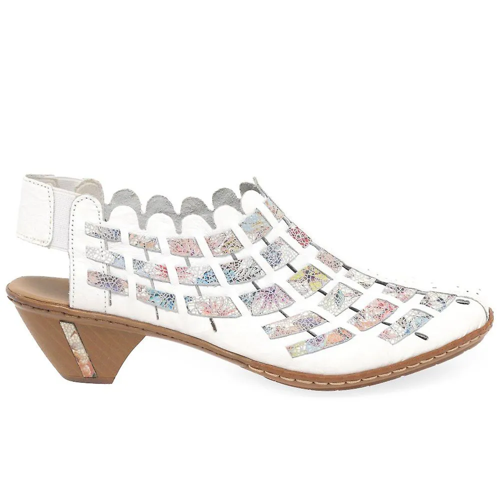 Rieker Sina tejida de cuero zapatos de tacón