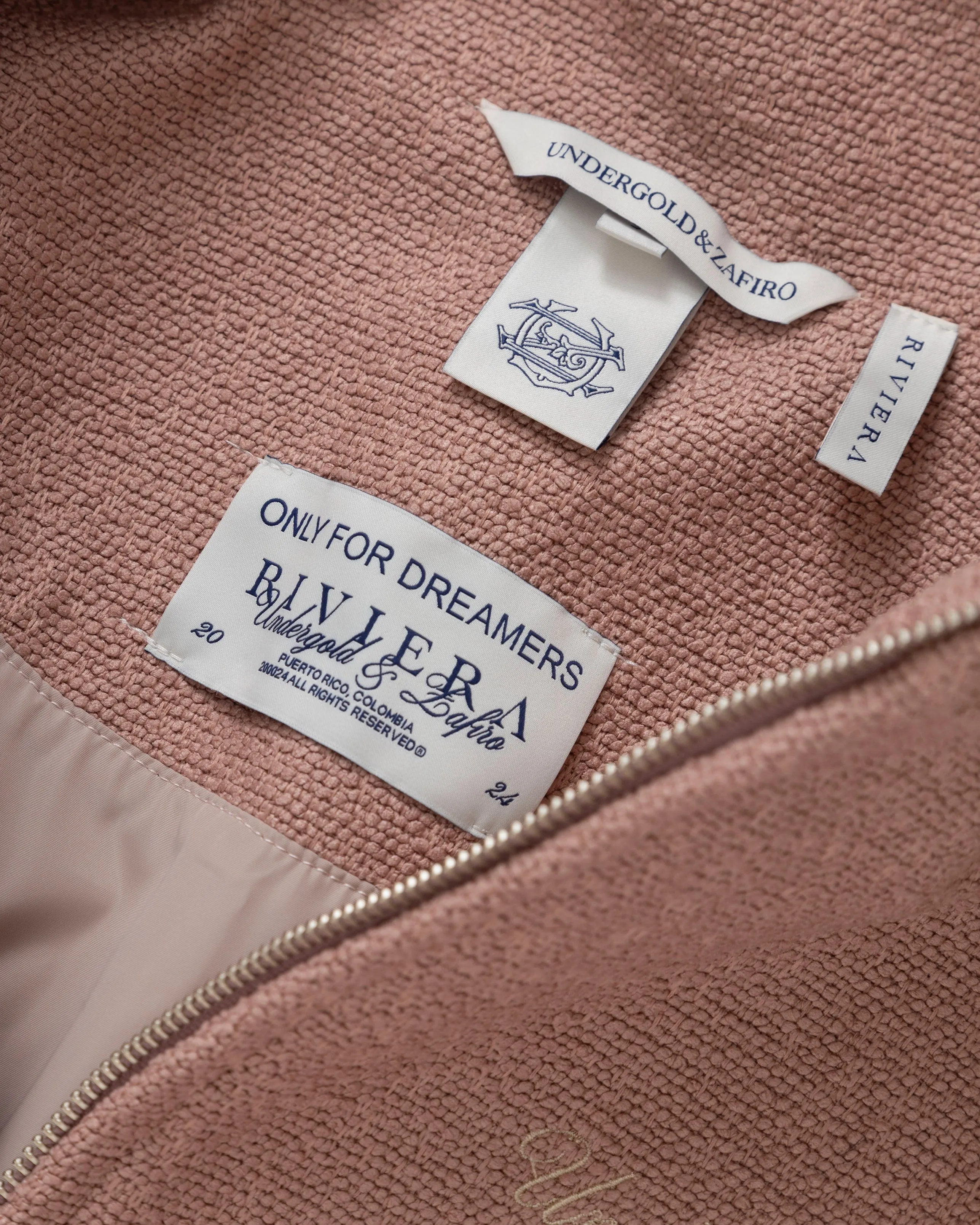 RIVIERA EMBROIDERED ZIPUP JACKET SALMON