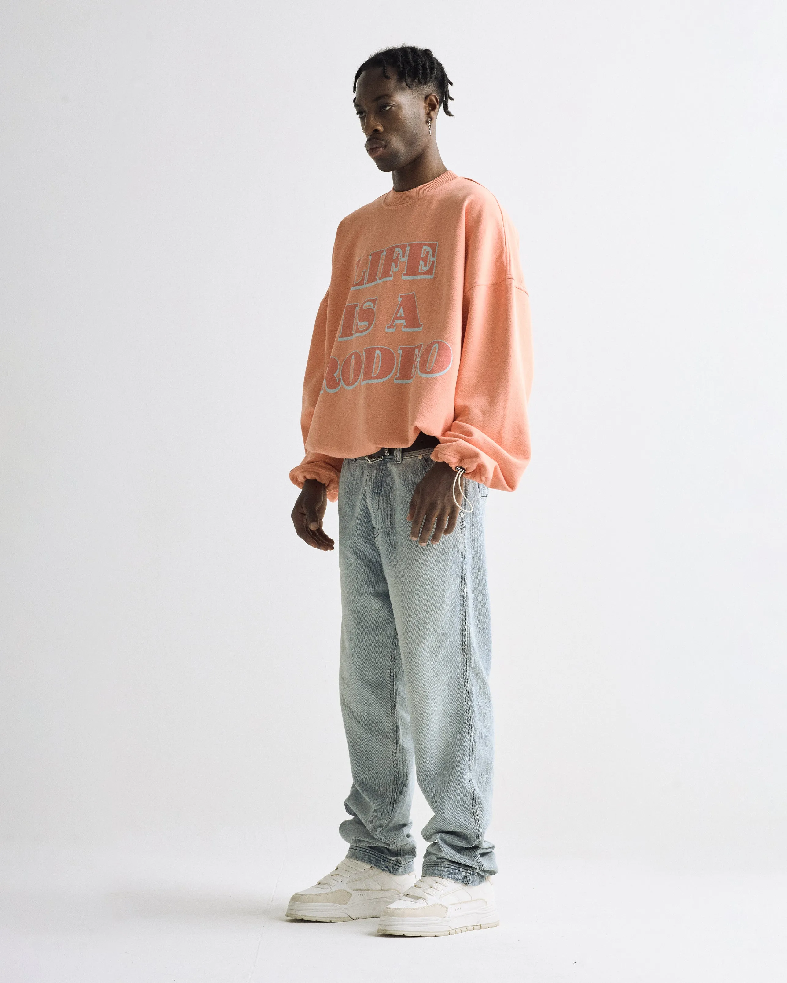 Rodeo Life is a Rodeo Crewneck Orange