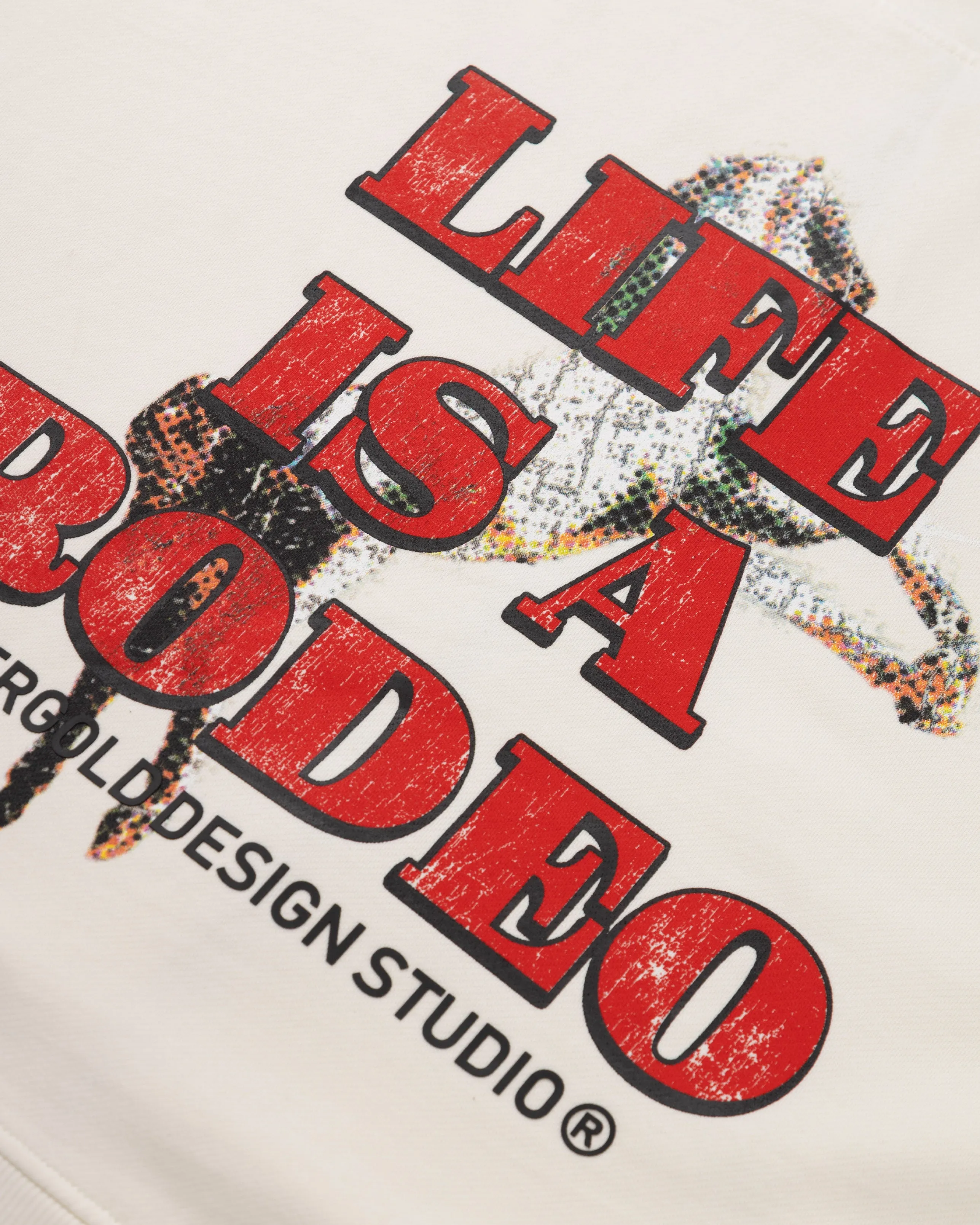 Rodeo Life is a Rodeo Zip Up Hoodie White