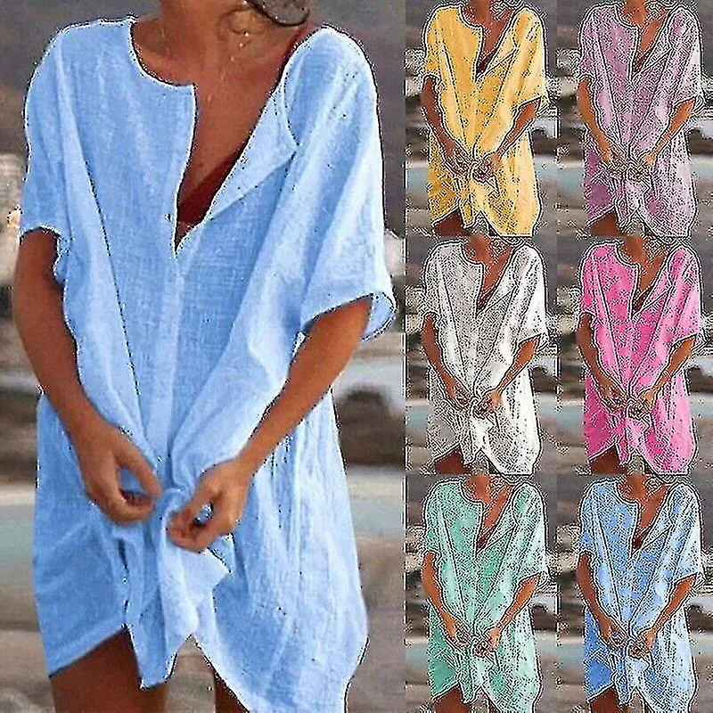 Ropa de baño de verano para mujeres Ropa de playa Bikini Beach Cover Up Camisa Vestido Túnica Tops