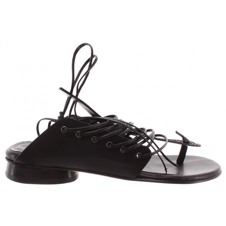 Sandalia Mujeres iXOS Kafka Joyce Real Cuero Negro Made In Italy