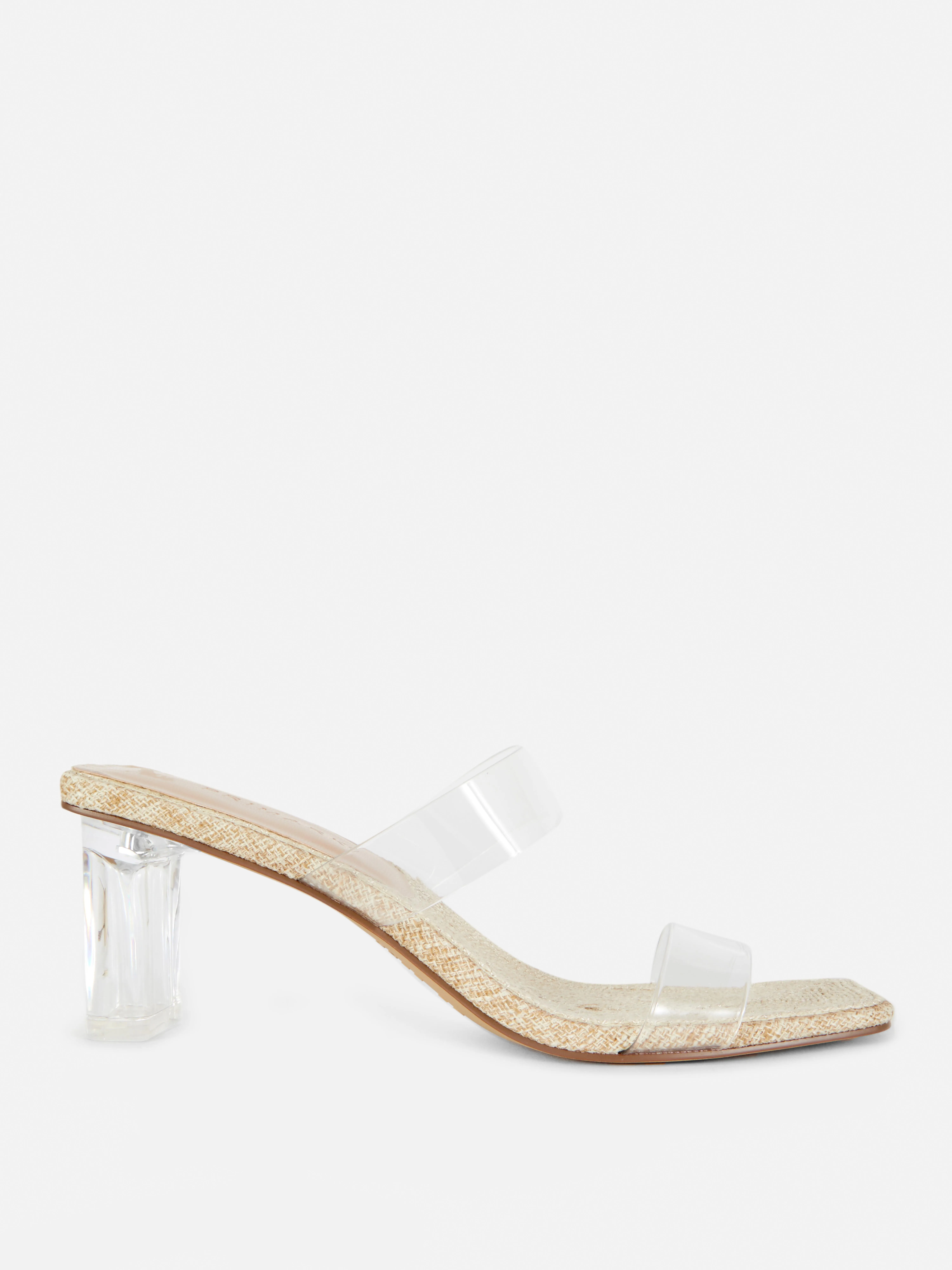 Sandalias de tacón transparente de Paula Echevarría