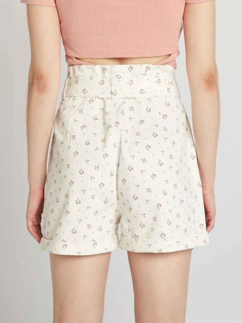 SHORT DE SARGA  BLANCO