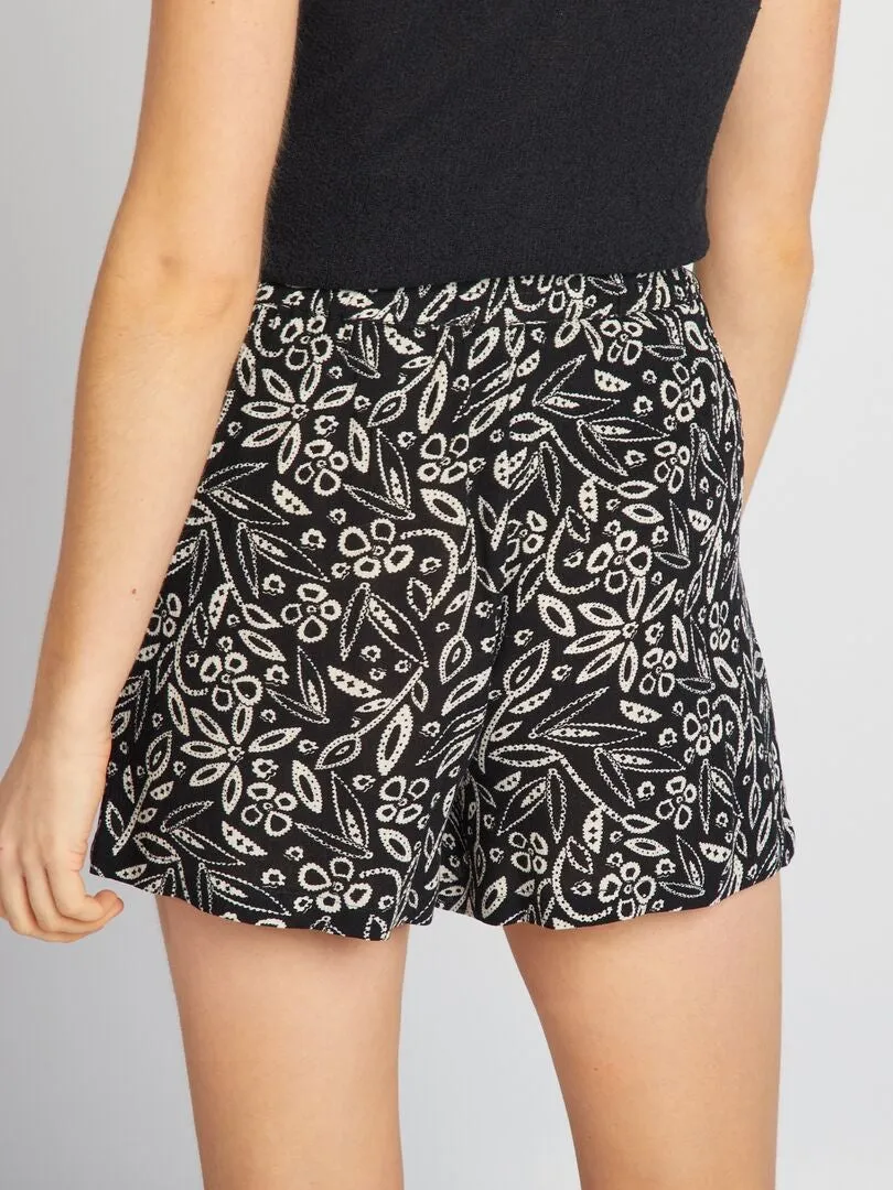 SHORT ELáSTICO DE CREPé  NEGRO