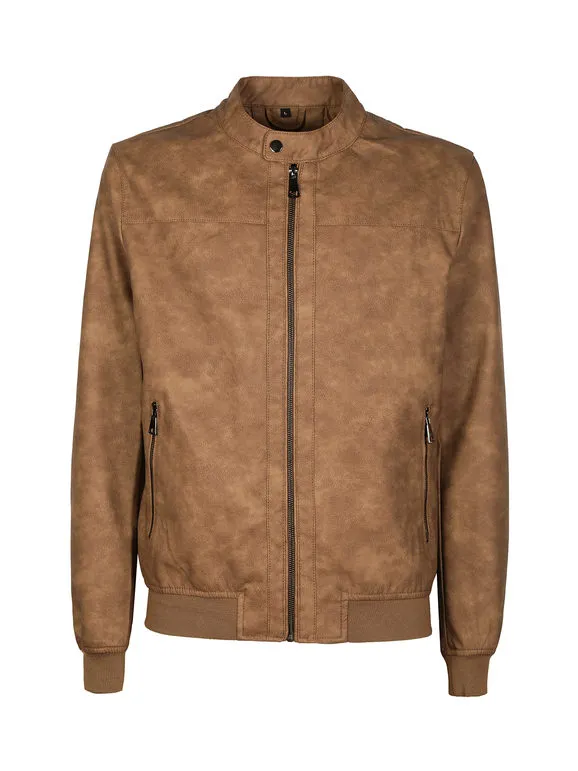 Solada Chaqueta de piel sintética para hombre