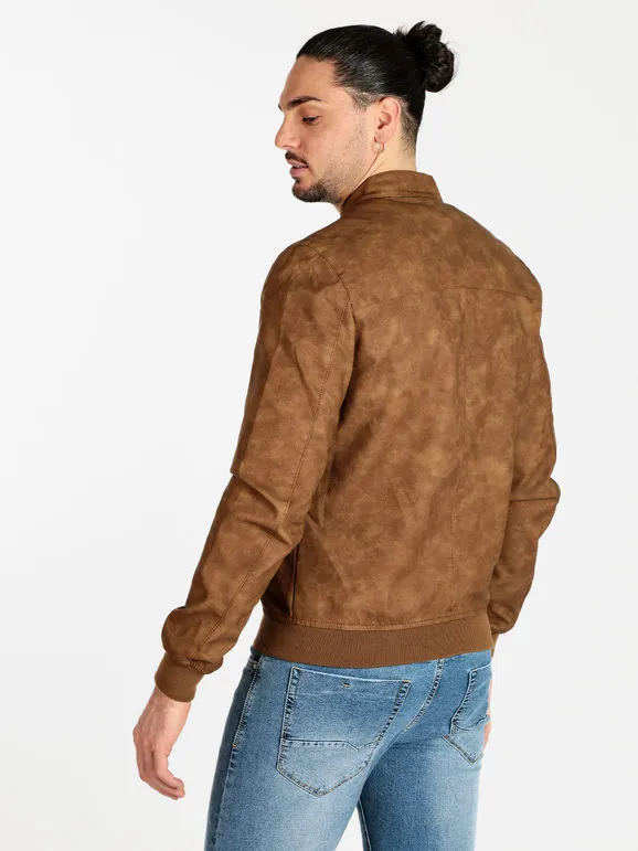 Solada Chaqueta de piel sintética para hombre