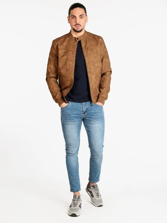 Solada Chaqueta de piel sintética para hombre