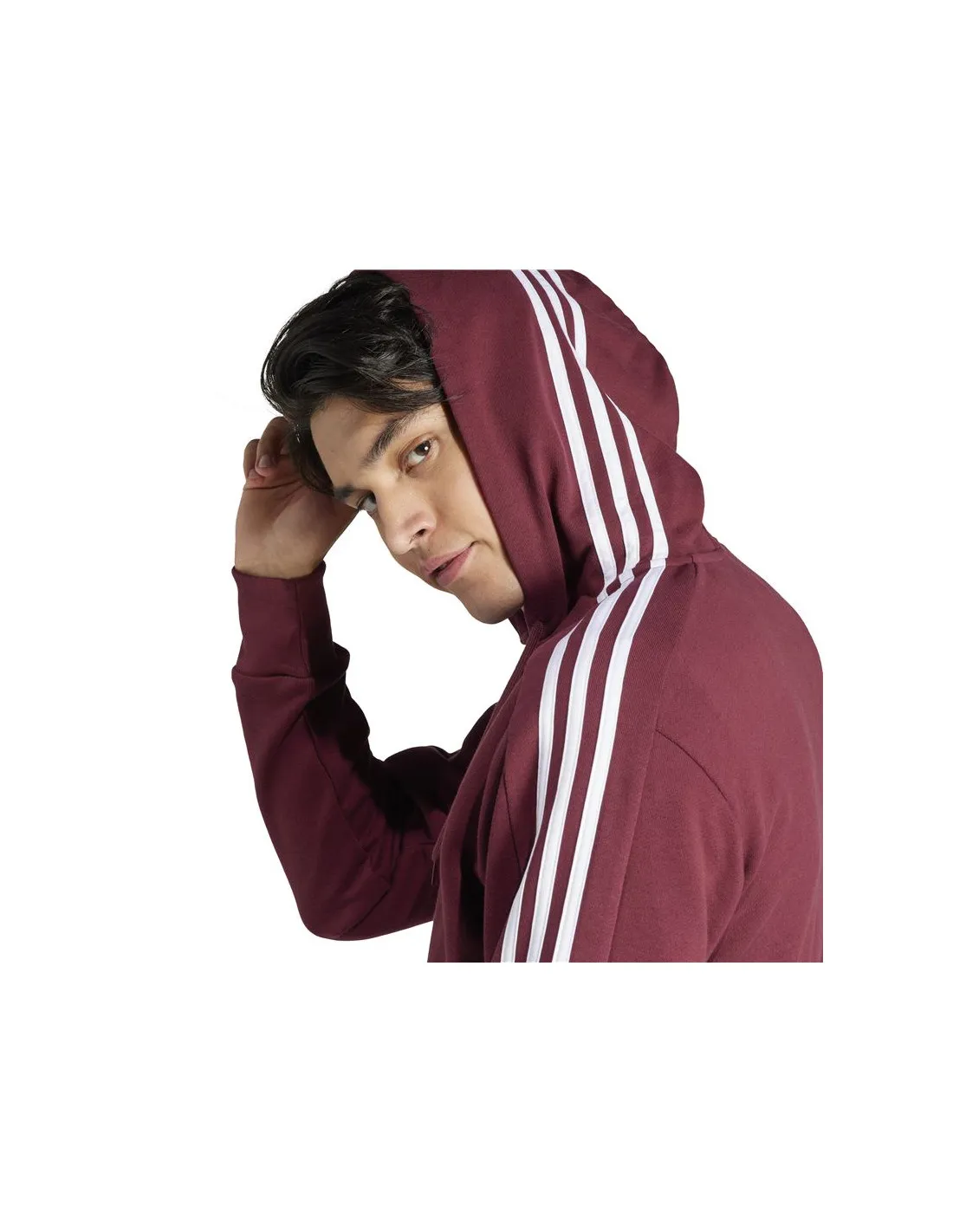 Sudadera adidas 3S Ft Fz Hd Hombre Rojsom