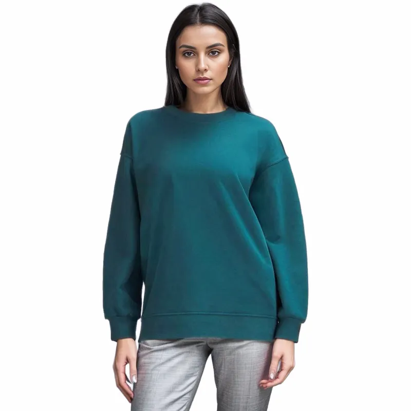 Sudadera con cuello redondo de gran tamaño Perfect Fitness Yoga Sweat Top Mujer Camisa de yoga Deportes Manga larga Casual Entre