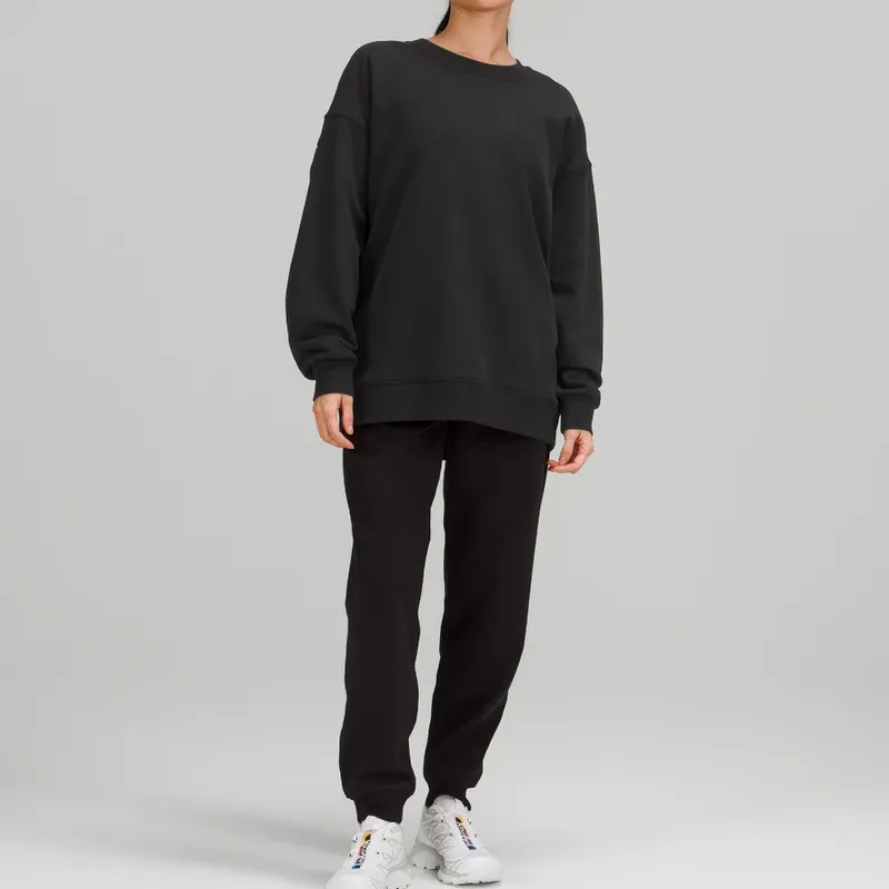 Sudadera con cuello redondo de gran tamaño Perfect Fitness Yoga Sweat Top Mujer Camisa de yoga Deportes Manga larga Casual Entre