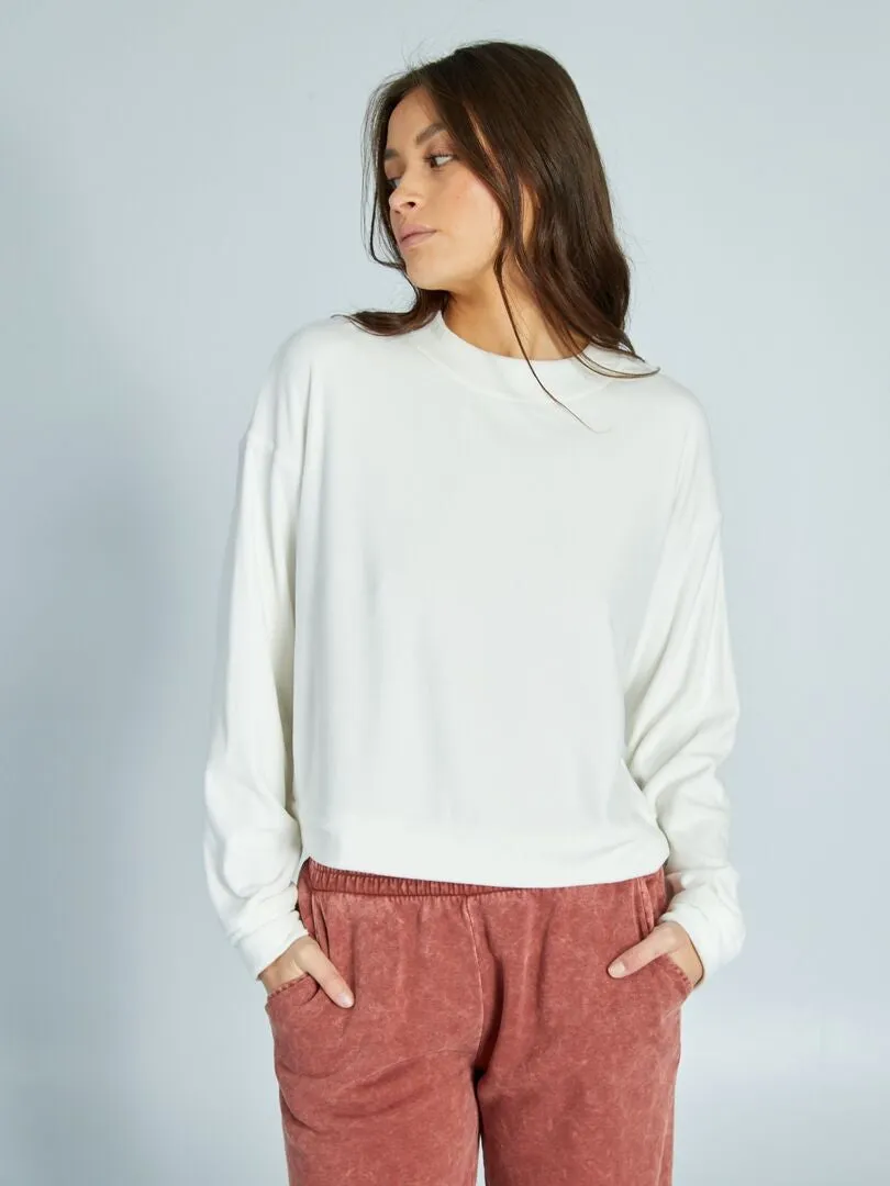 SUDADERA POLAR DE PIJAMA  BLANCO