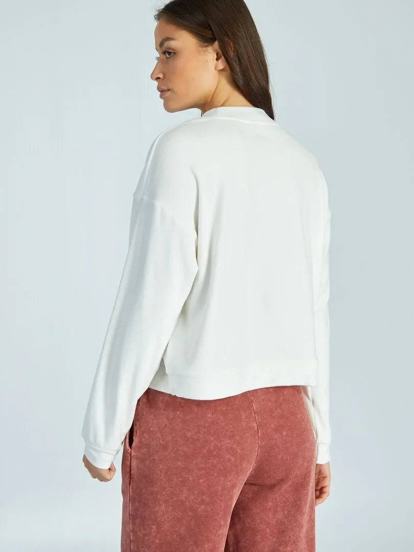 SUDADERA POLAR DE PIJAMA  BLANCO