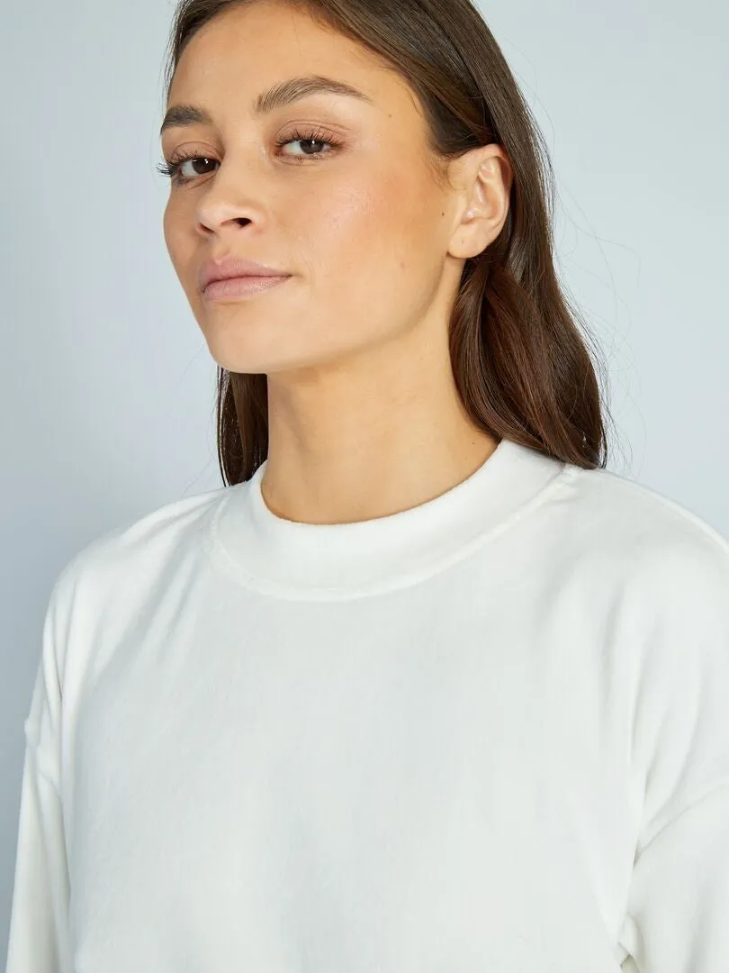 SUDADERA POLAR DE PIJAMA  BLANCO
