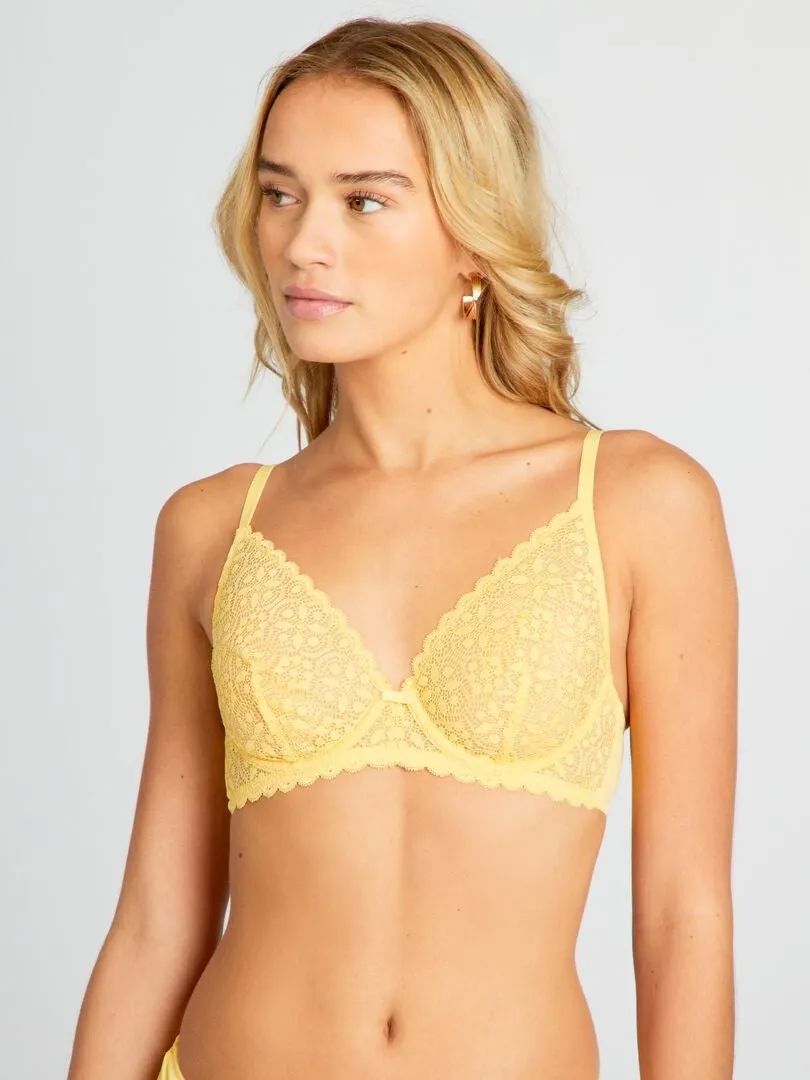 SUJETADOR CORBEILLE DE ENCAJE  AMARILLO
