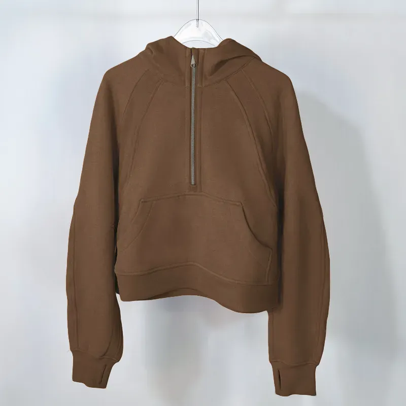 Suéter buceador media zip yoga sudadera con capucha para mujer atuendo de yoga para mujer otoño e invierno damas gimnasia ropa d