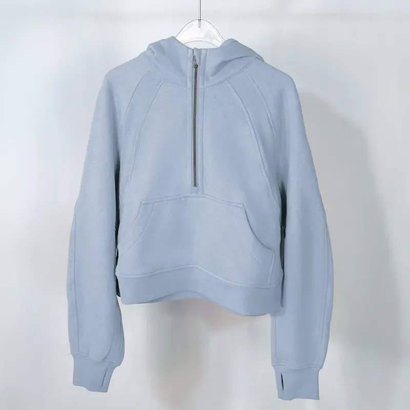 Suéter buceador media zip yoga sudadera con capucha para mujer atuendo de yoga para mujer otoño e invierno damas gimnasia ropa d