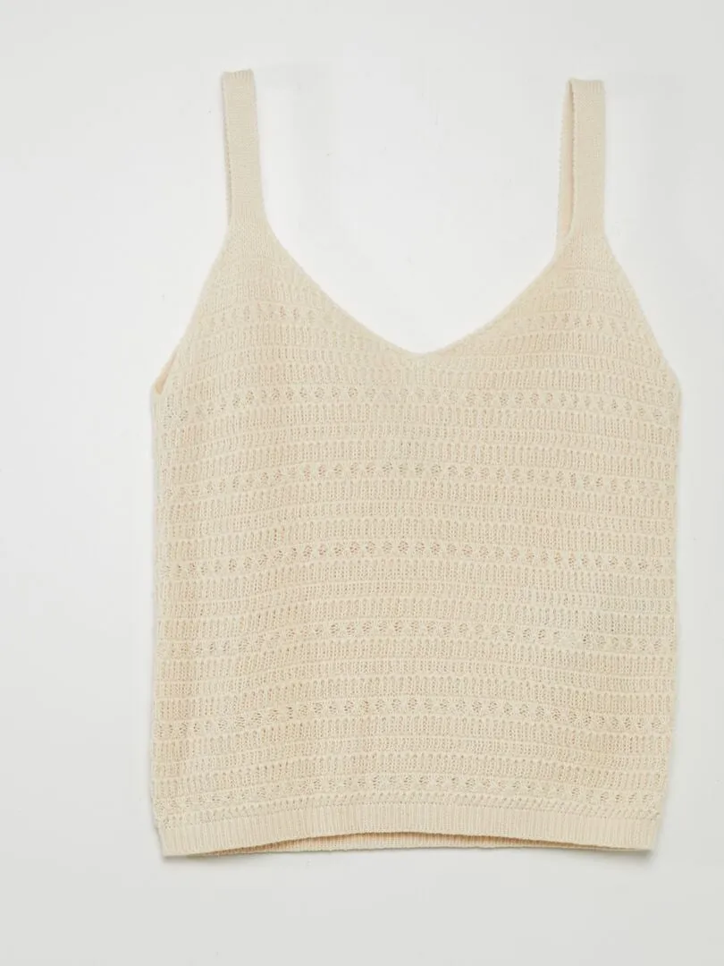 TOP DE PUNTO DE CROCHé 'JDY'  BEIGE