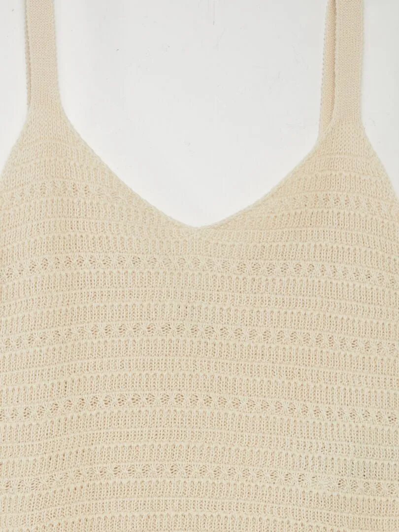 TOP DE PUNTO DE CROCHé 'JDY'  BEIGE