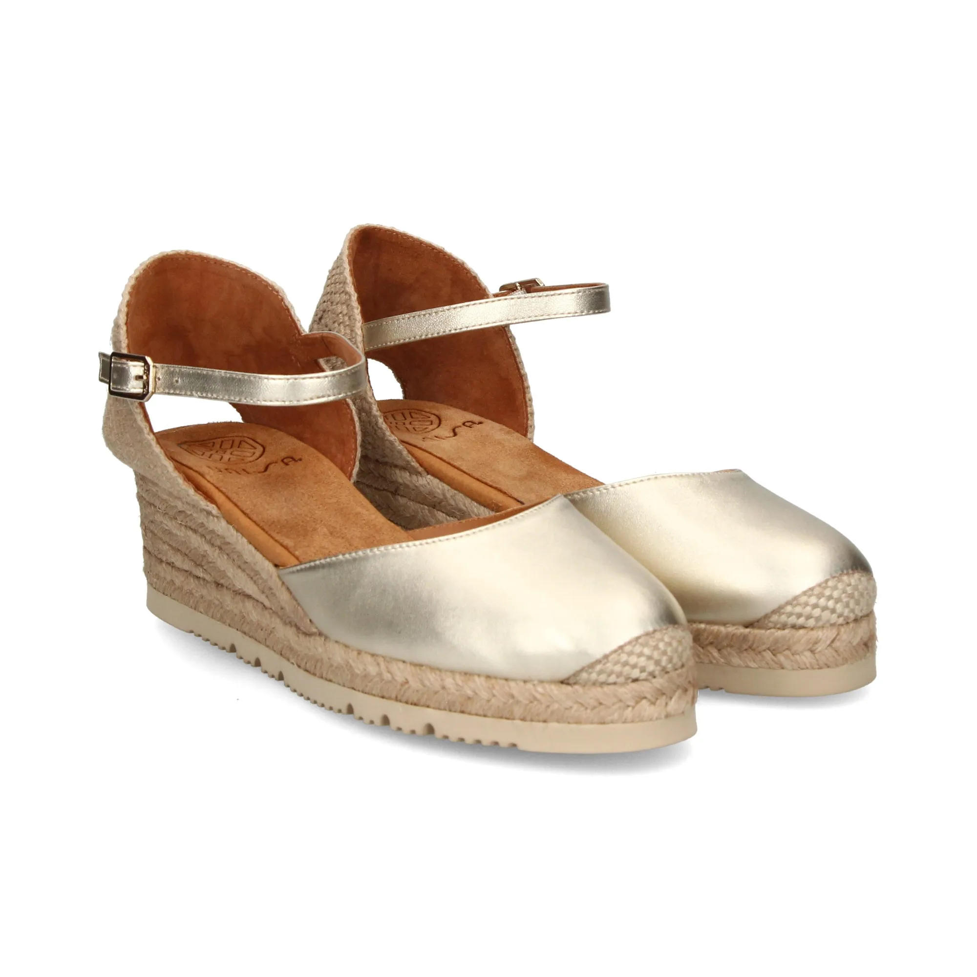 UNISA Zapatos cuña PLATINO