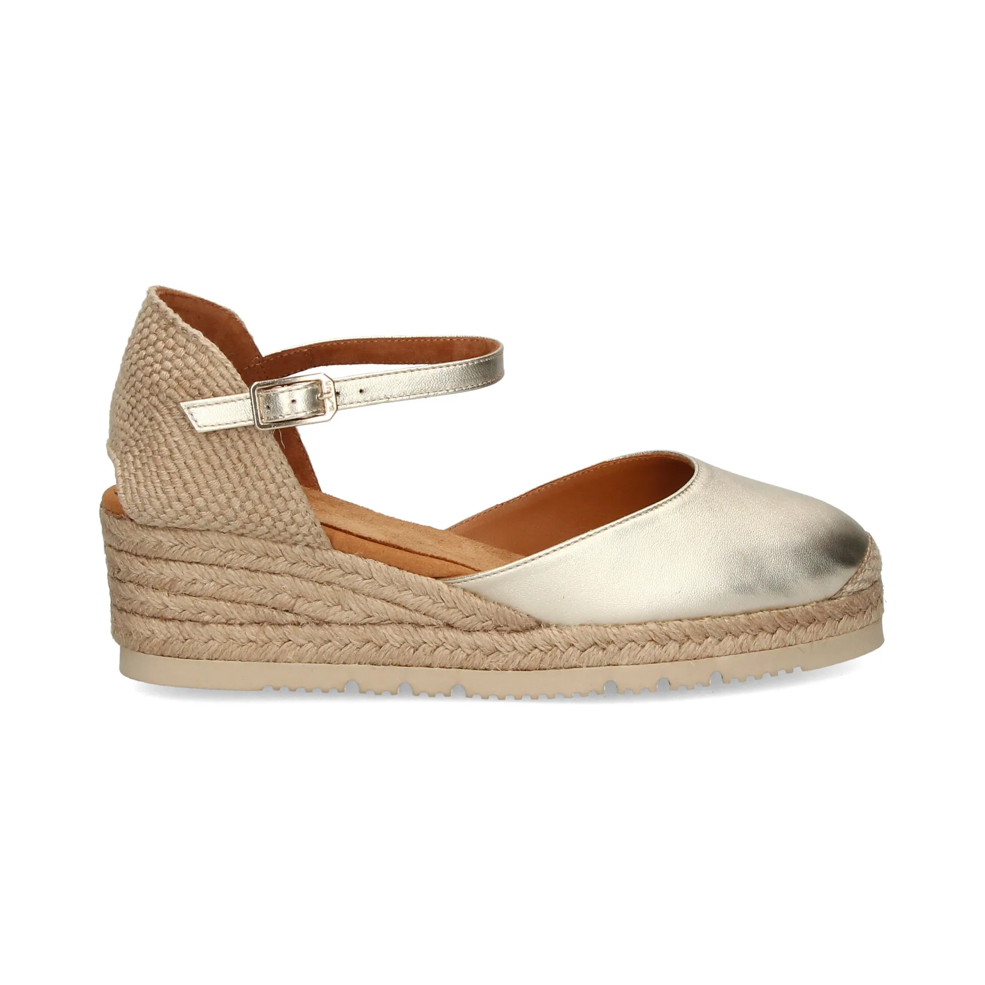 UNISA Zapatos cuña PLATINO