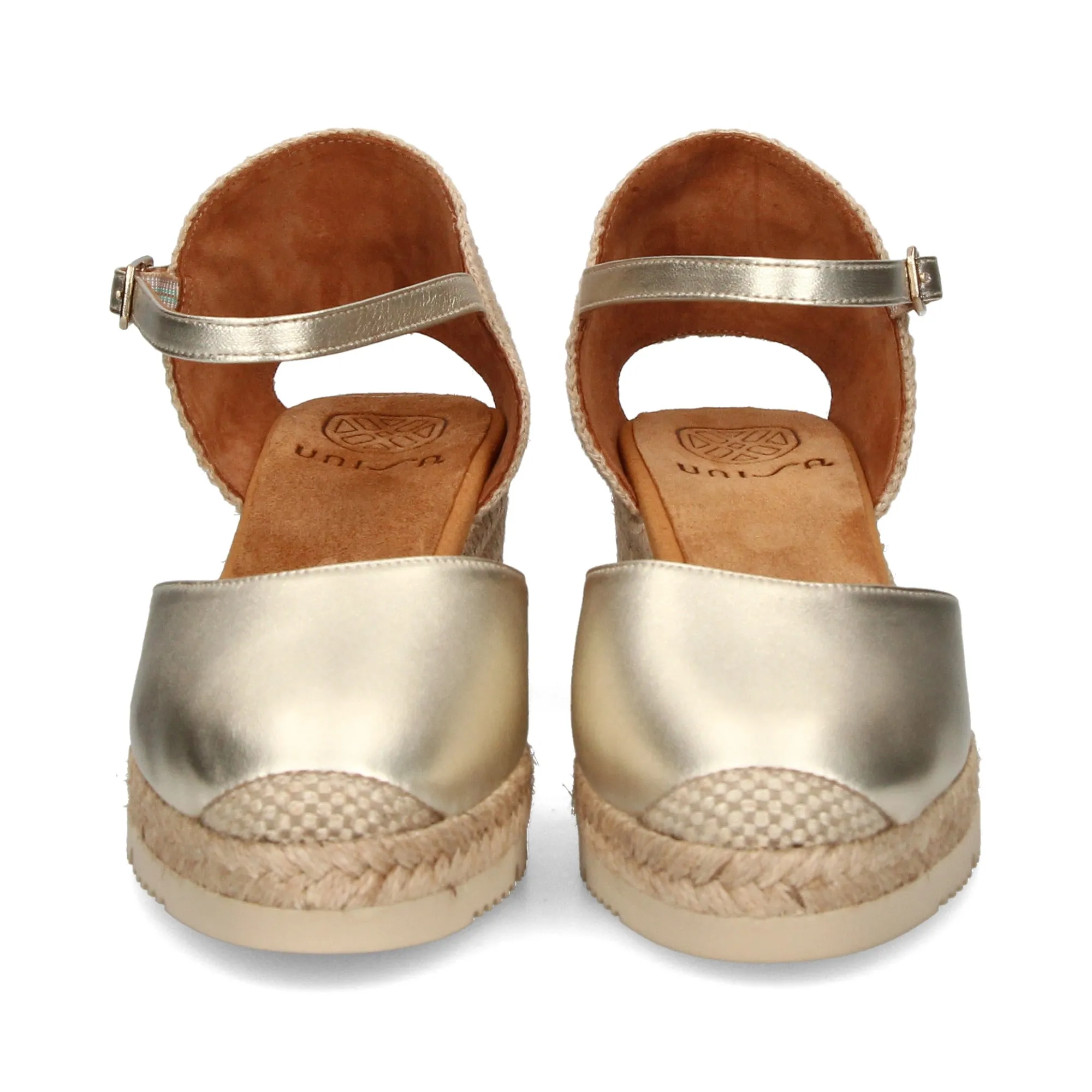 UNISA Zapatos cuña PLATINO