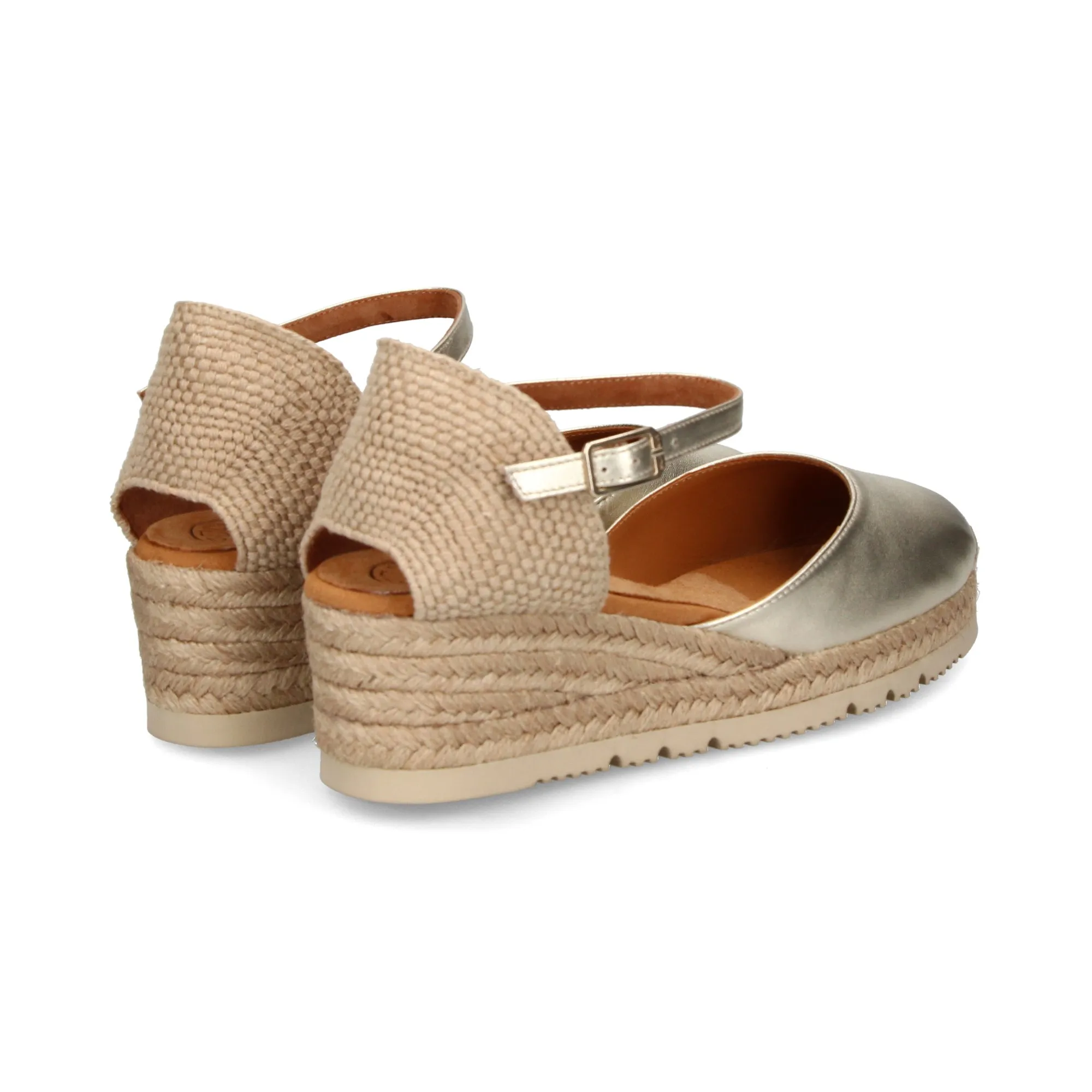 UNISA Zapatos cuña PLATINO