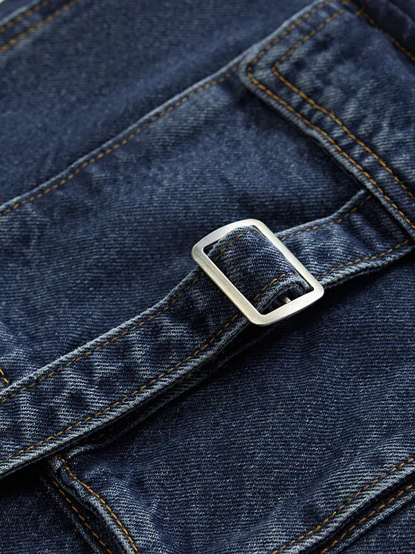 Vaqueros cargo holgados lavados con ropa de trabajo americana con múltiples bolsillos