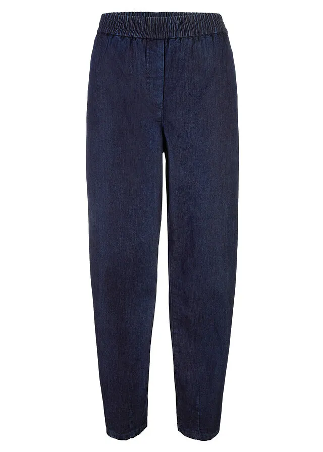 Vaqueros mom de cintura alta y cómodos Denim oscuro desgastado