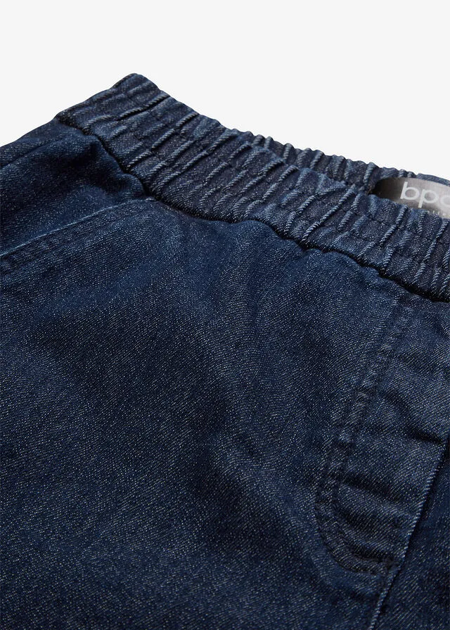 Vaqueros mom de cintura alta y cómodos Denim oscuro desgastado